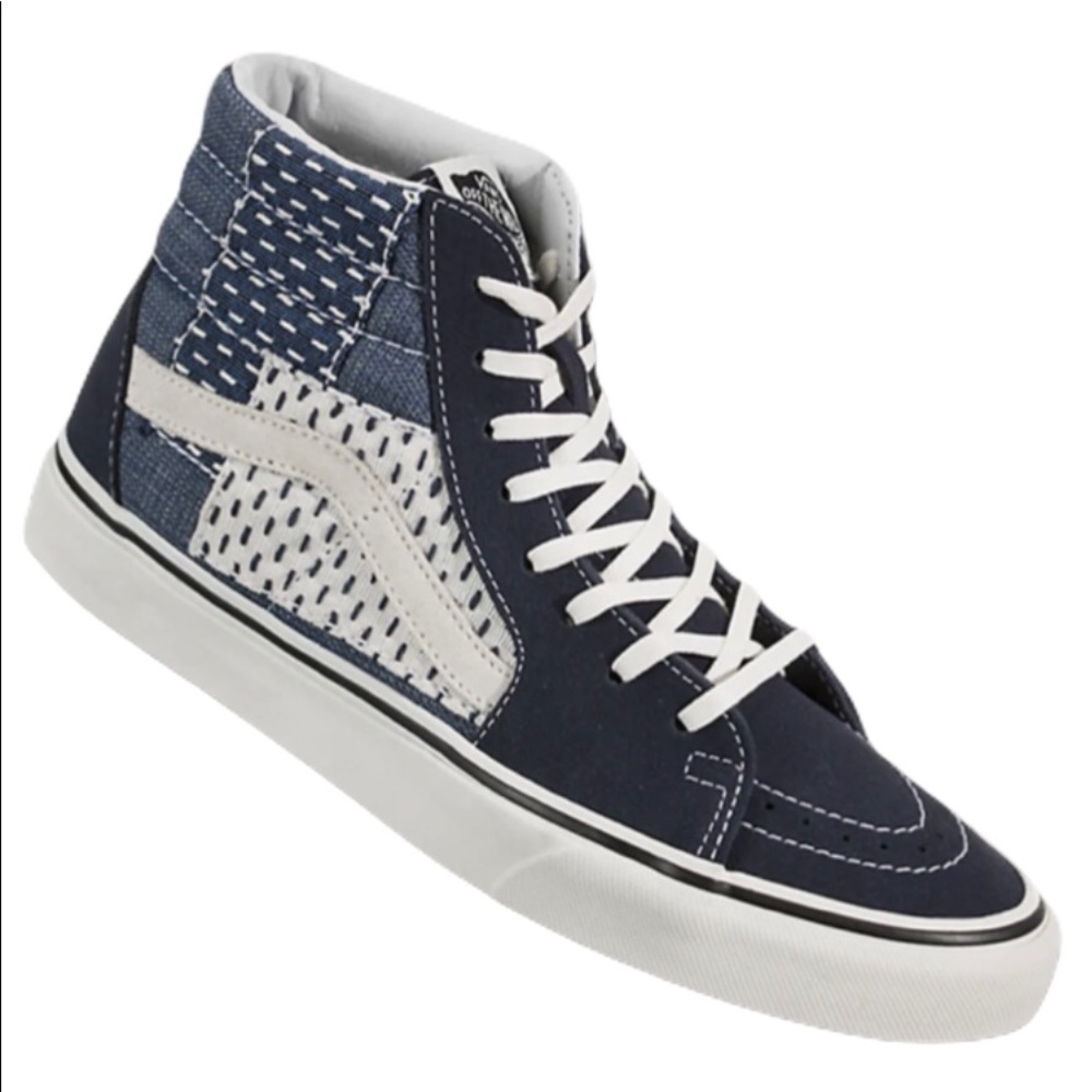 NWT Vans SK8-HI 6 Blue Patchwork Lace-Up Sneakers - Picture 7 of 7